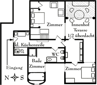 Grundriss vom Haus Oliveira zur besseren Übersicht